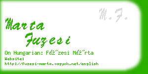 marta fuzesi business card